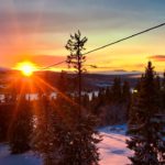 sunrise on ski lift